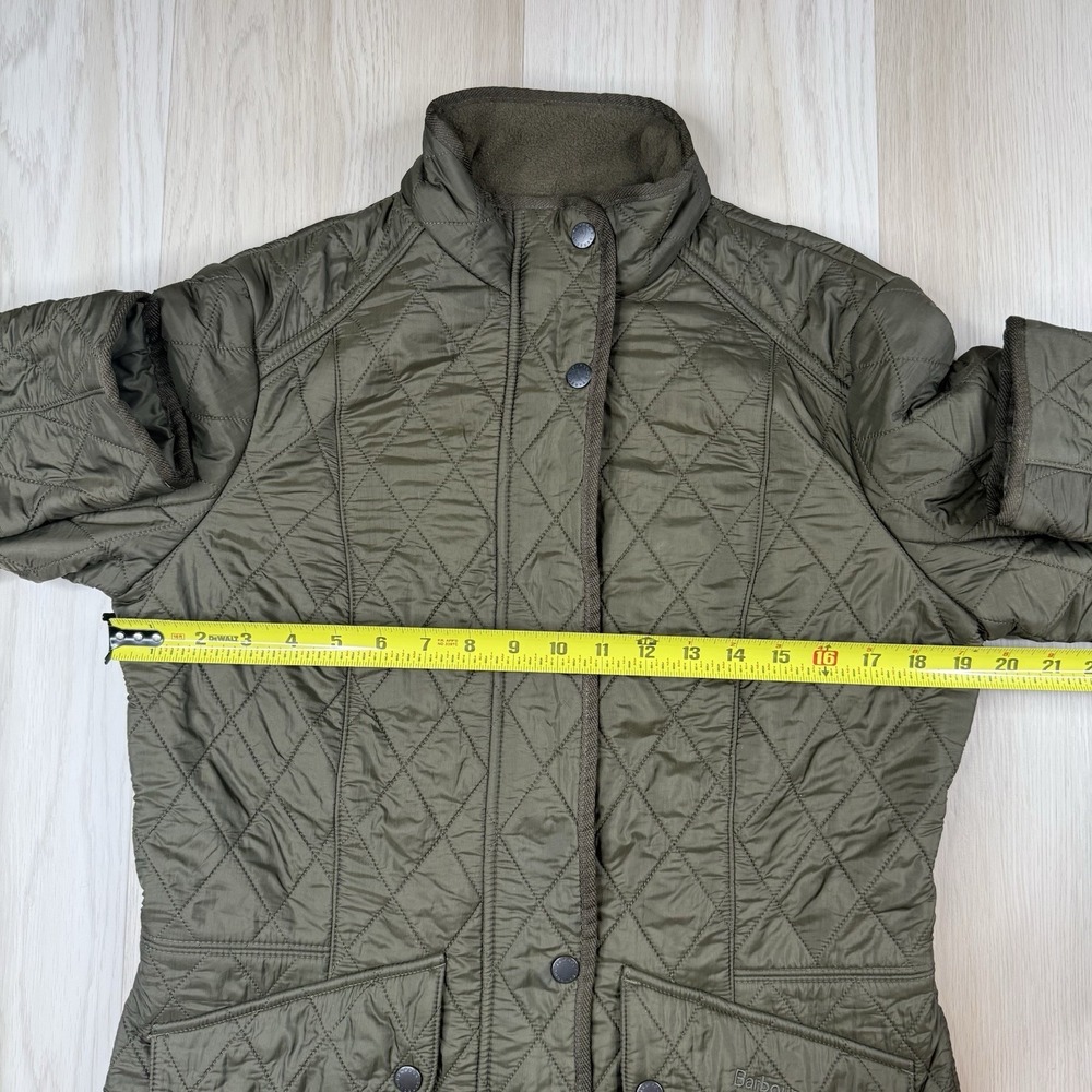 Barbour Cavalry Polarquilt Fleece Lined Jacket Olive Womens Size USA 10 Quilted - Picture 8 of 11